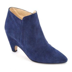 Marvin K Blue Suede Zip Wedge Heeled Booties 6.5 M